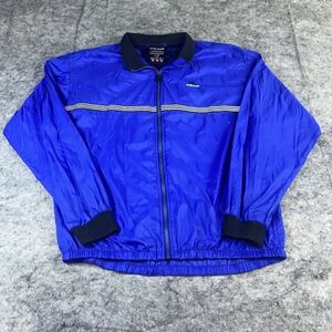 Vintage Adidas Track Jacket Mens L Blue Full Zip Windbreaker Nylon Vented‎ 90s